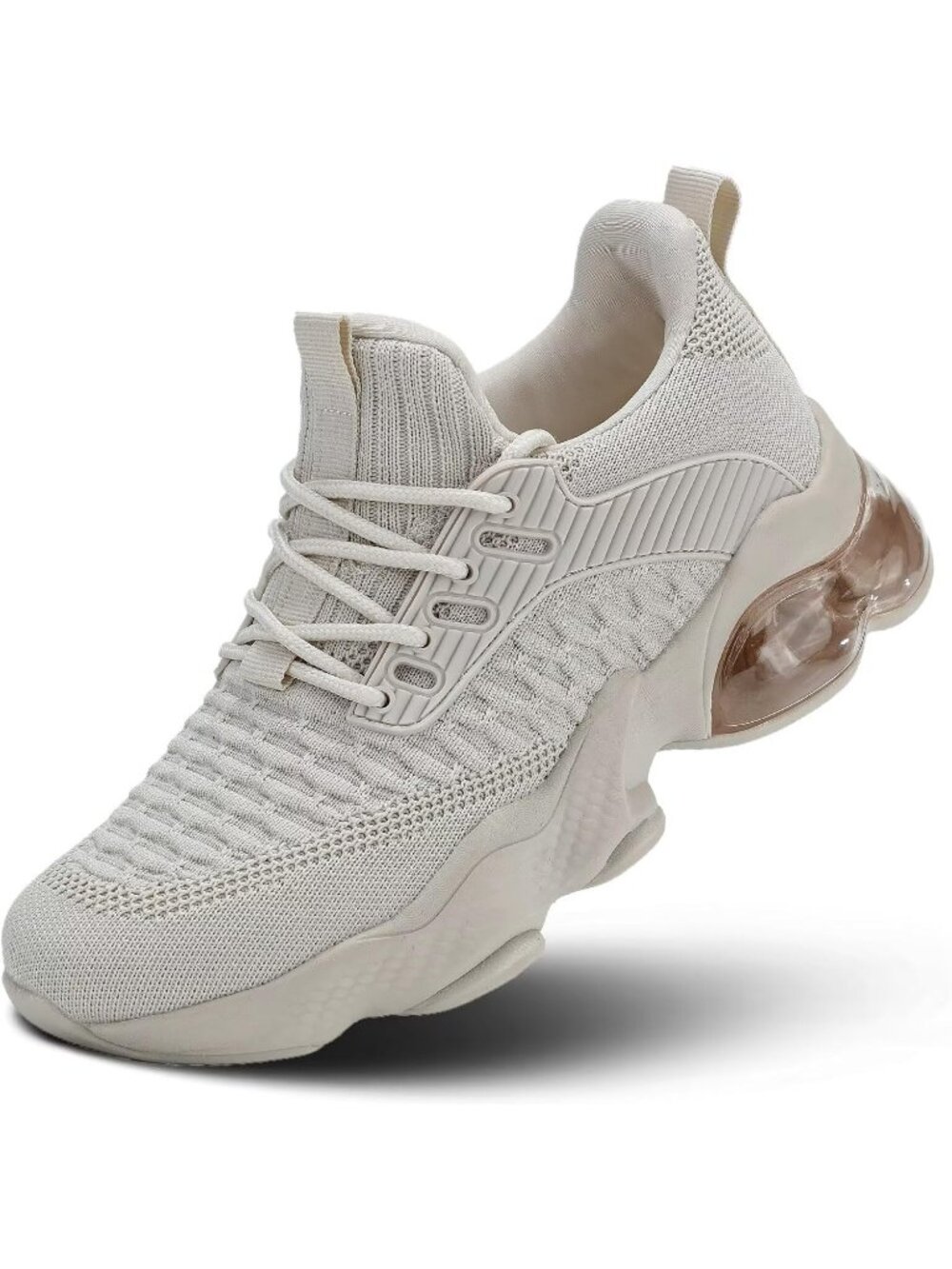 Women's Beige Comfortable Slip On Athletic Tennis Sneakers Comfortable Shoes